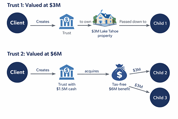 How a two-trust structure creates equitable distribution across all three heirs
