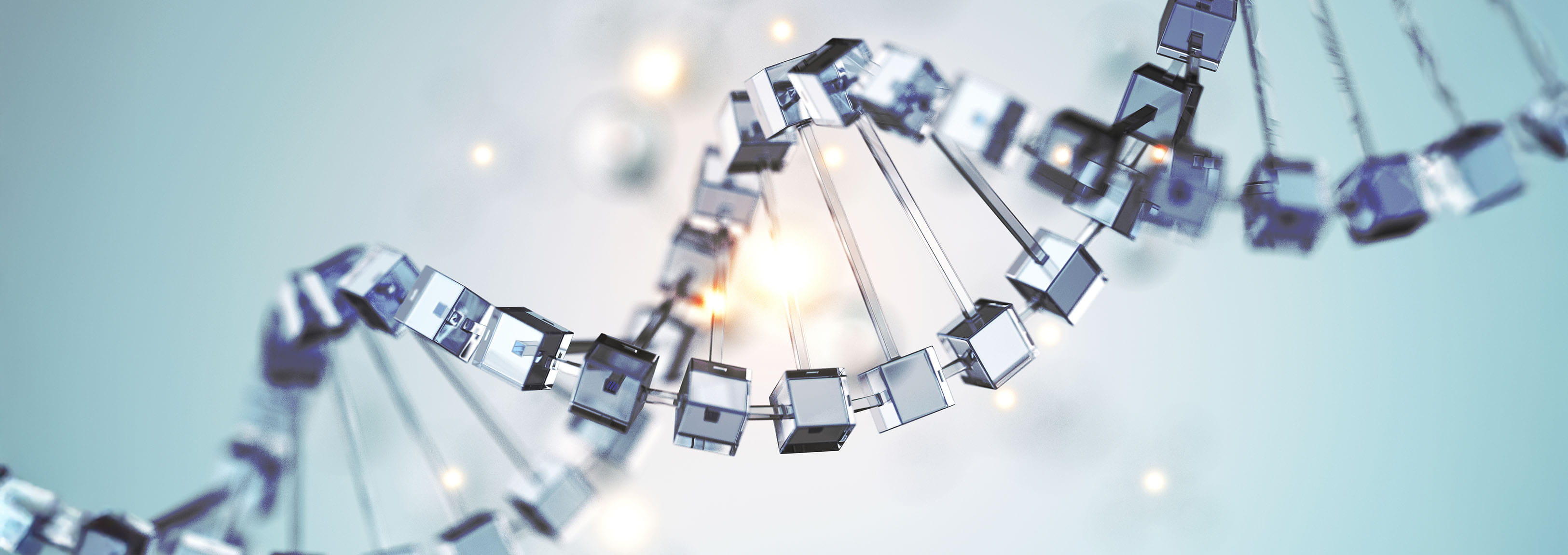 DNA helix with glass cubes